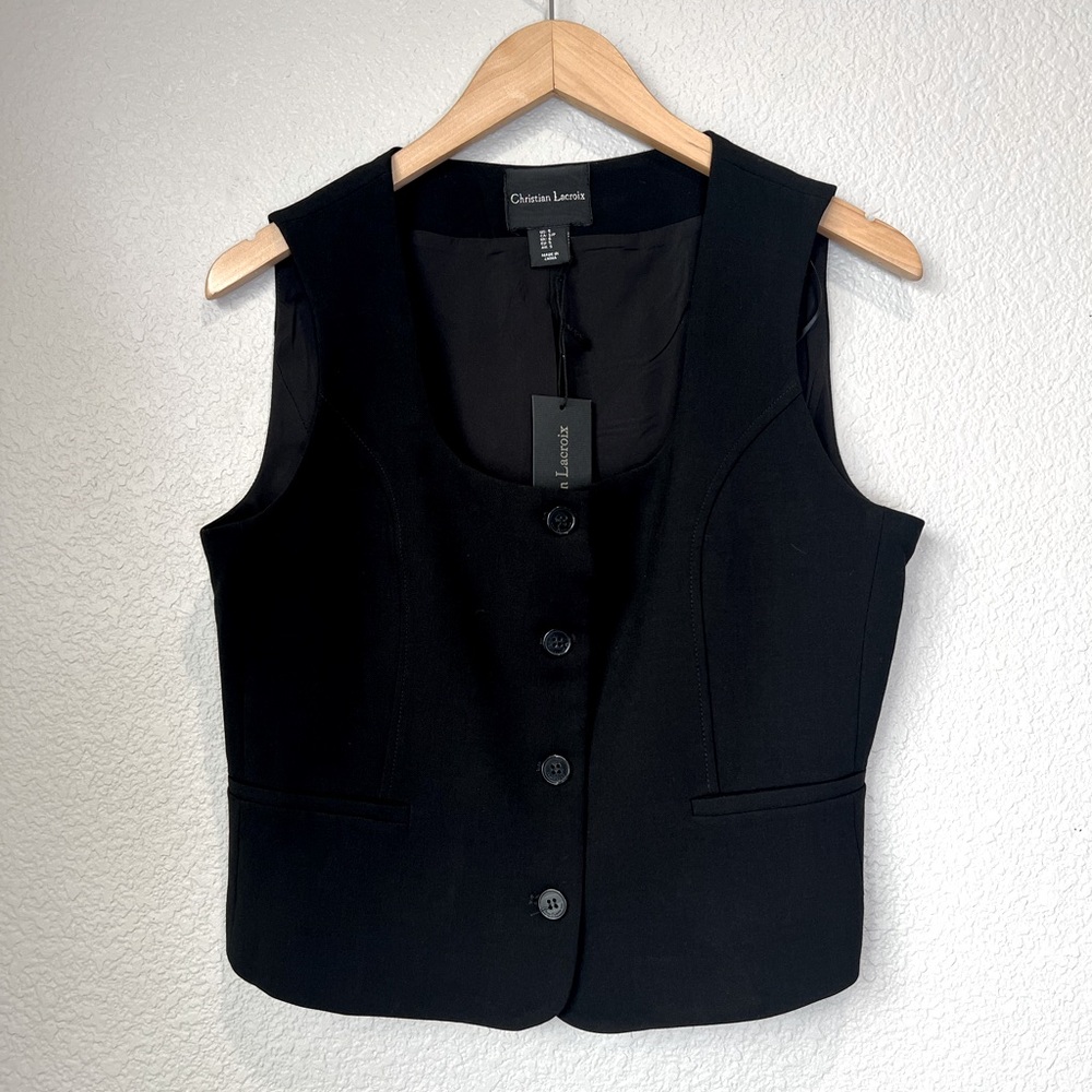NWT Christian Lacroix Black Vest, S